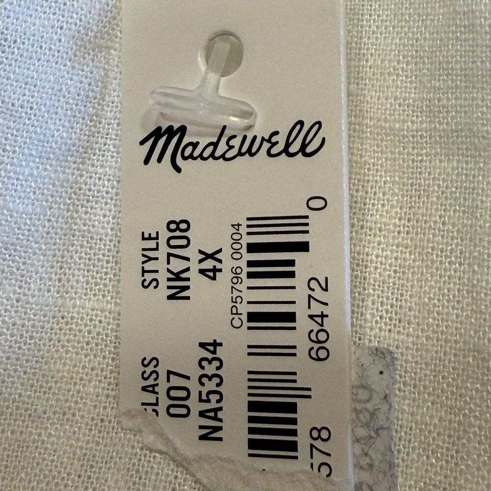 Eyelet Blouse Women Plus Size 4X Ivory Madewell Linen Boho Peasant Summer Top - Picture 8 of 13